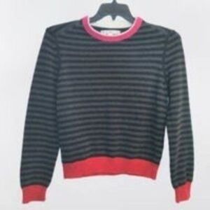 ⭐ Tommy Hilfiger Vintage Girls Crewneck Striped Knit Cotton Sweater Large